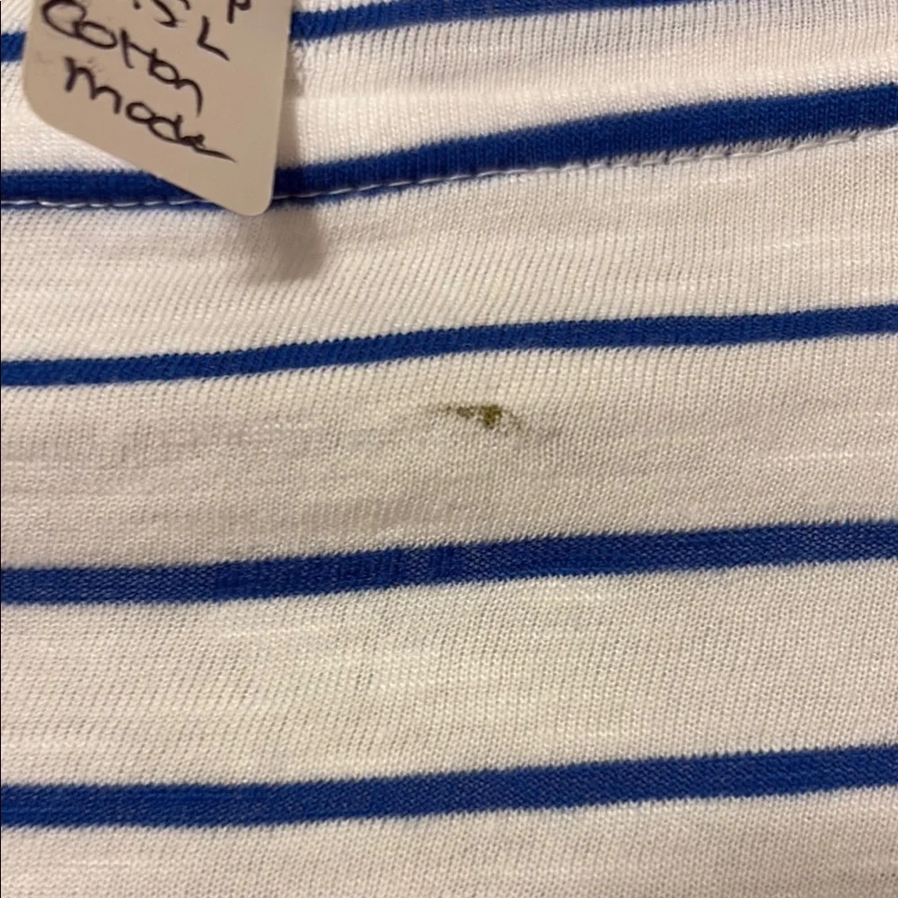 NWT Banana Republic Blue White Sleeveless Tee with Tie Front - Picture 11 of 12